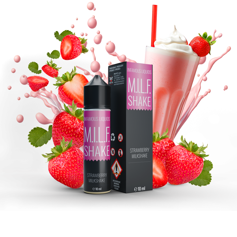 Příchuť SNV Infamous Originals - MILF Shake - jahodový milkshake, 10ml