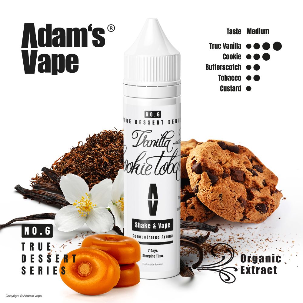 Příchuť Adams vape SnV: True Dessert Series - Vanilla Cookie Tobacco / Vanilkový tabák se sušenkami 10ml