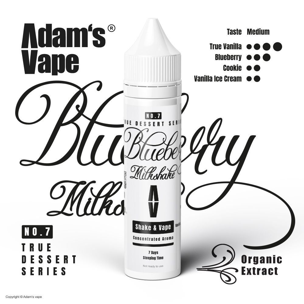 Příchuť Adams vape SnV: True Dessert Series - Borůvkový Milkshake / Blueberry Milkshake 10ml