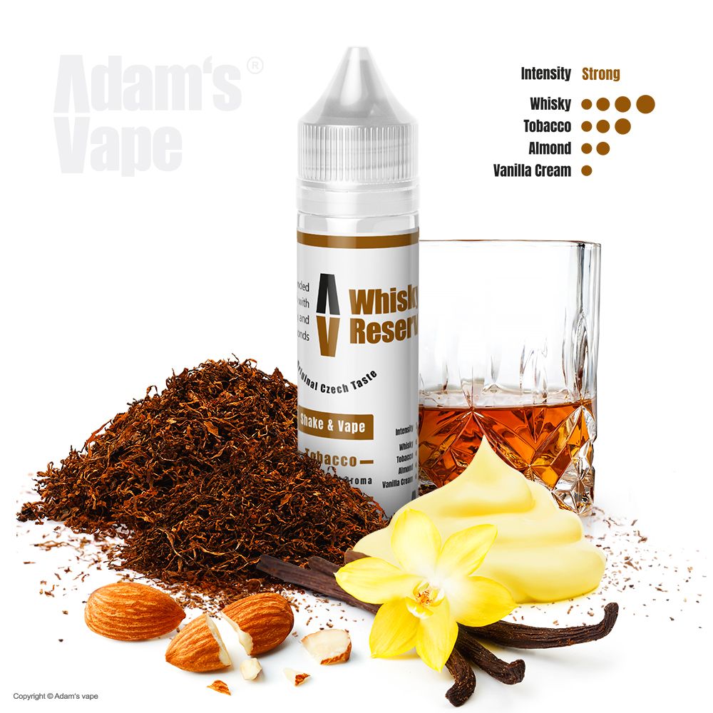 Příchuť Adams vape SnV: Whiskey Reserve / Tabák s whiskey a mandlemi 10ml