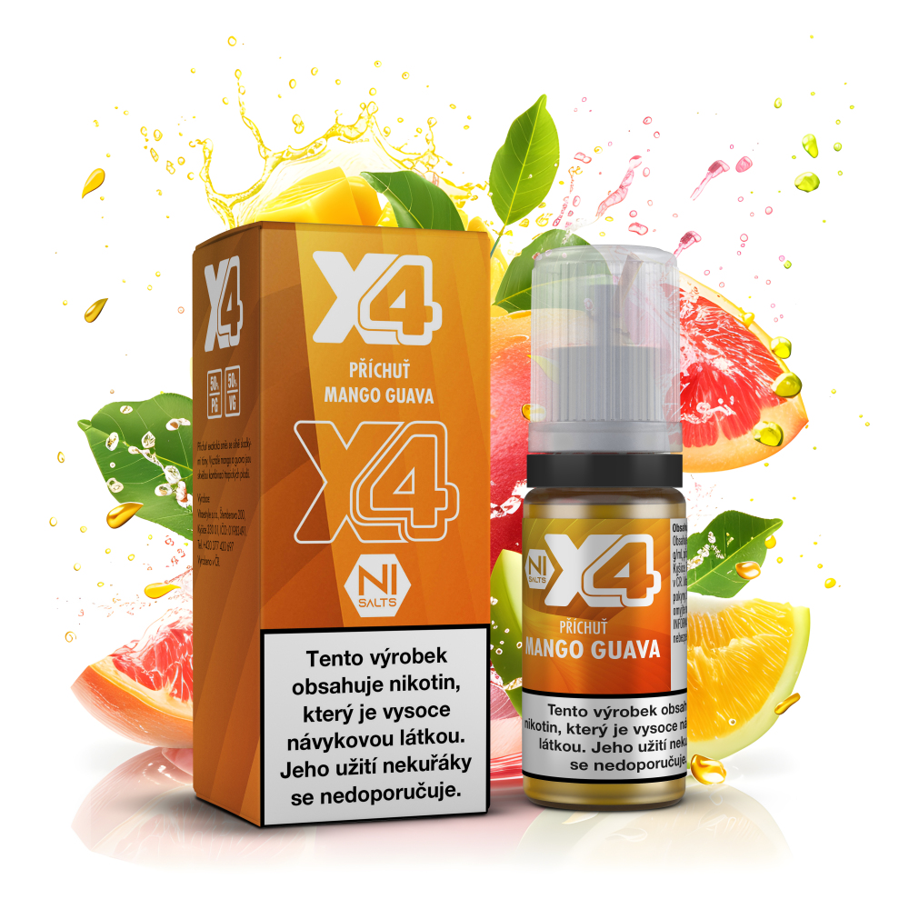 Nikotinová sůl X4 Bar Juice - Mango a guava / Mango Guava 10ml Nikotin: 20 mg