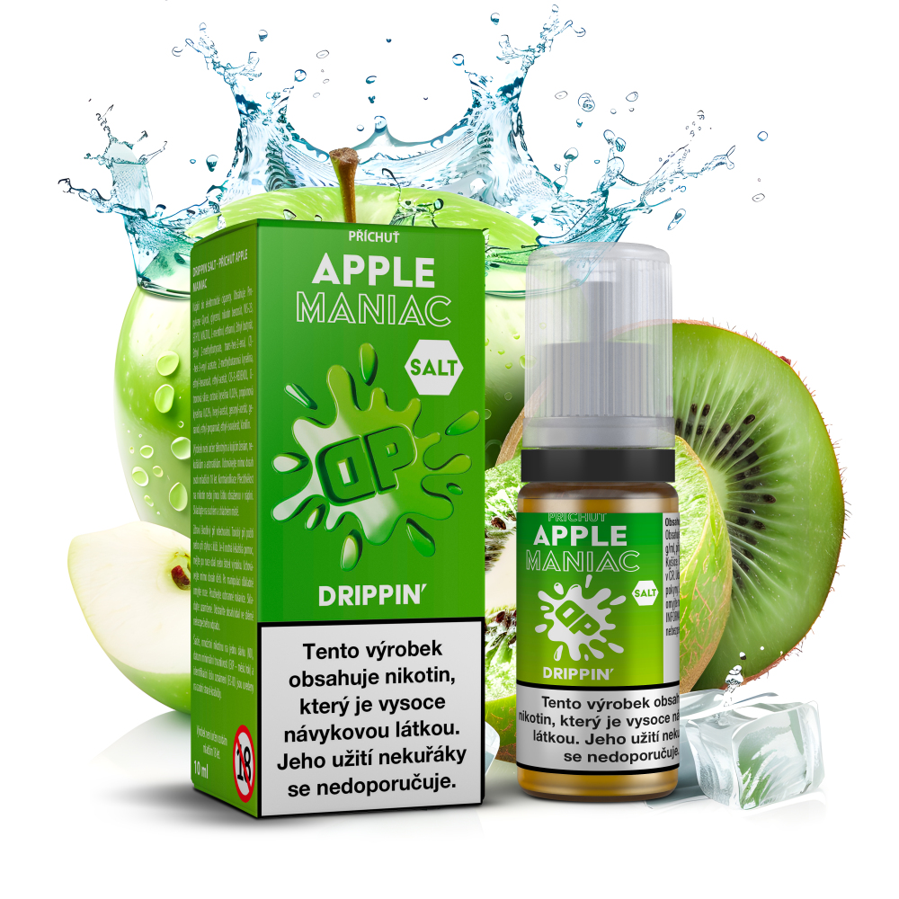 Drippin Party Nikotinová Sůl Drippin Salt Party - Apple Maniac / Chladivé jablko a kyselé kiwi 10ml Nikotin: 10 mg