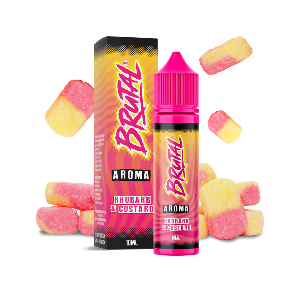 Příchuť Just Juice - Brutal - Rhubarb and Custard / Sladká rebarbora s pudinkem SnV 10ml