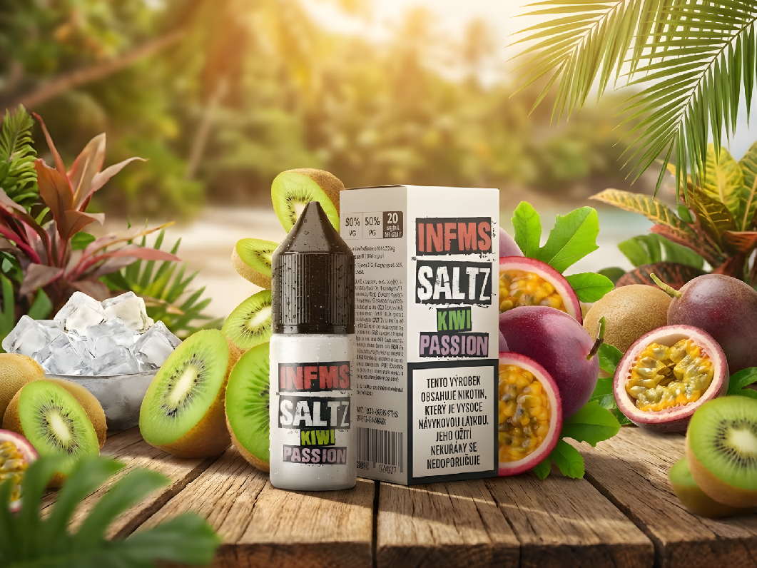 Nikotinová Sůl Infamous Saltz - Kiwi Passion / Kiwi a Maracuja - 20mg/ml