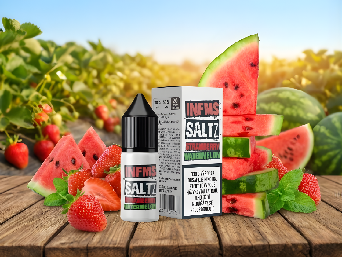 Nikotinová Sůl Infamous Saltz - Strawberry Watermelon / Jahoda a Vodní Meloun - 20mg/ml