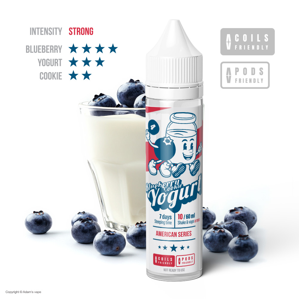 Příchuť Adams vape SnV: American Series - Blueberry Cookie Yogurt / Borůvkový jogurt 10ml