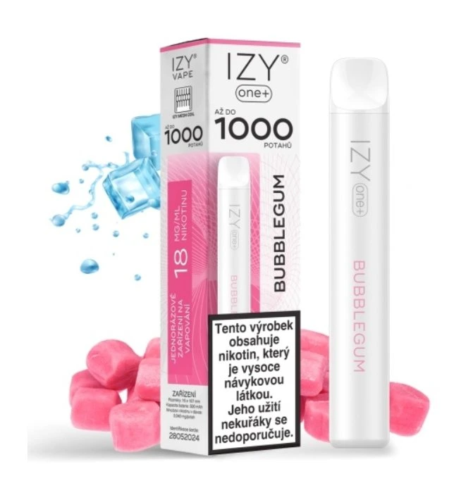 IZYVAPE Jednorázová ecigareta IZY ONE+ - Bubblegum 18mg/ml