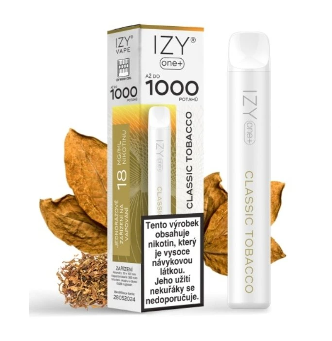 IZYVAPE Jednorázová ecigareta IZY ONE+ - Classic Tobacco 18mg/ml