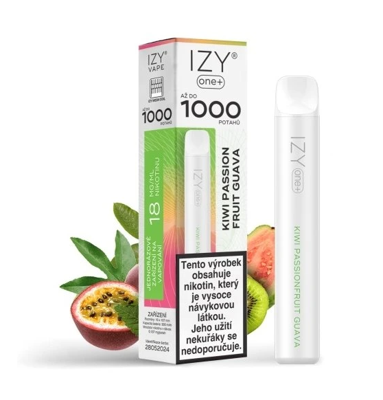 IZYVAPE Jednorázová ecigareta IZY ONE+ - Kiwi Passionfruit Guava 18mg/ml