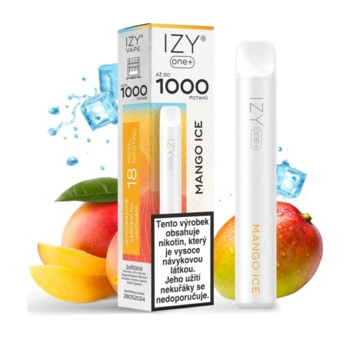 IZYVAPE Jednorázová ecigareta IZY ONE+ - Mango Ice 18mg/ml