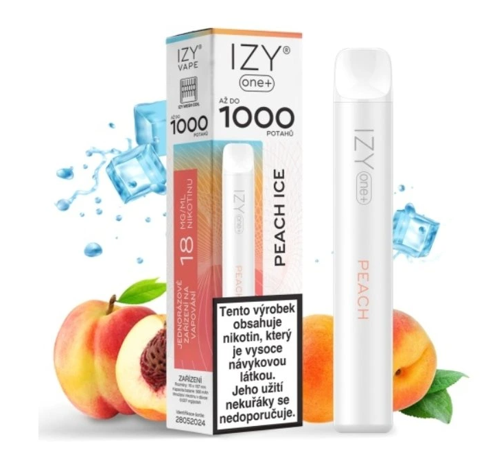 IZYVAPE Jednorázová ecigareta IZY ONE+ - Peach Ice 18mg/ml