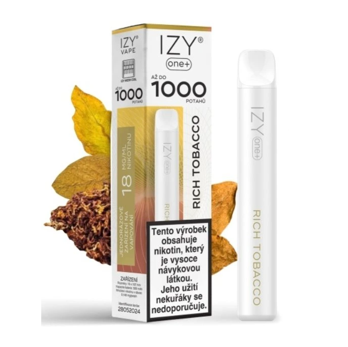 IZYVAPE Jednorázová ecigareta IZY ONE+ - Rich Tobacco 18mg/ml