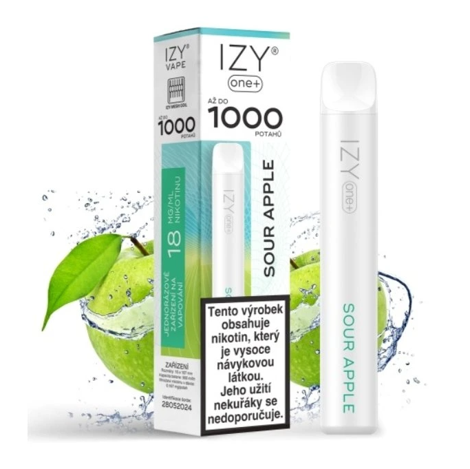 IZYVAPE Jednorázová ecigareta IZY ONE+ - Sour Apple 18mg/ml