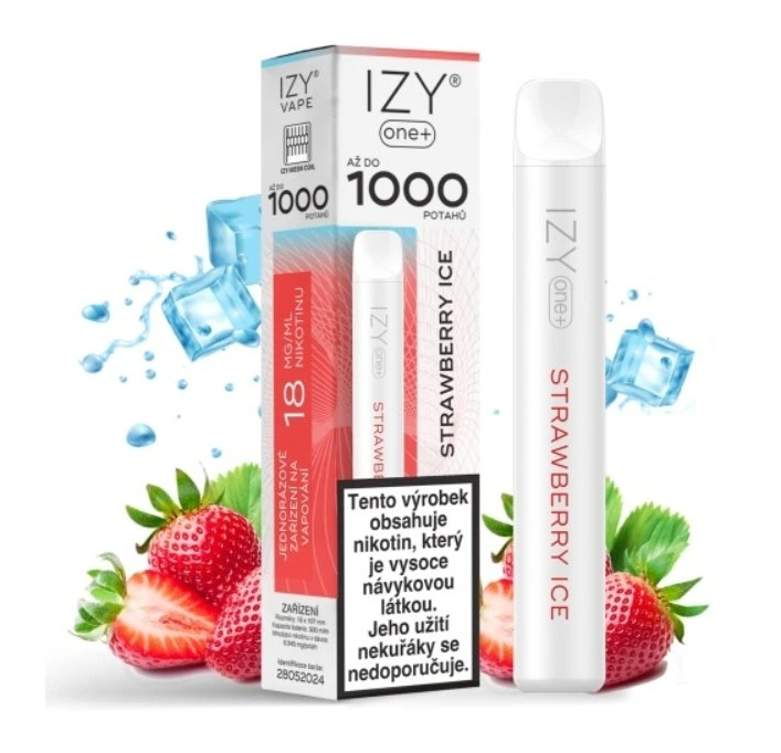 IZYVAPE Jednorázová ecigareta IZY ONE+ - Strawberry Ice 18mg/ml