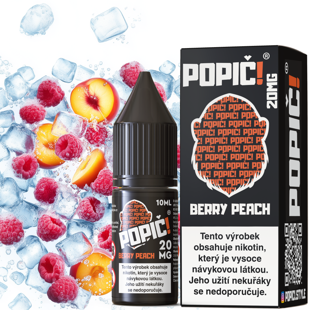 Nikotinová sůl POPIČ! - Berry Peach / Lesní plody a Broskev - 20mg