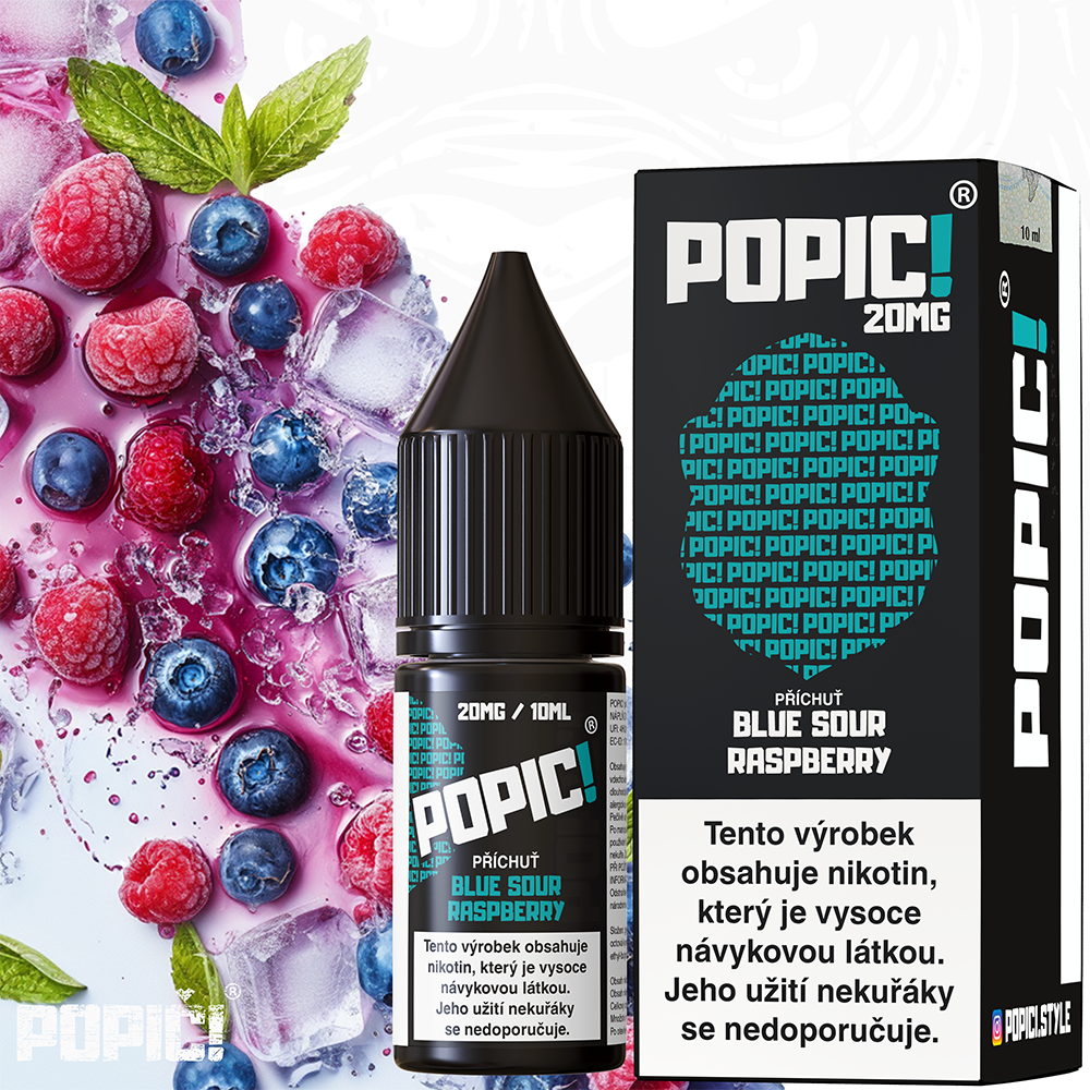 Nikotinová sůl POPIČ! - Blueberry Sour Raspberry / Borůvka a kyselá Malina - 20mg