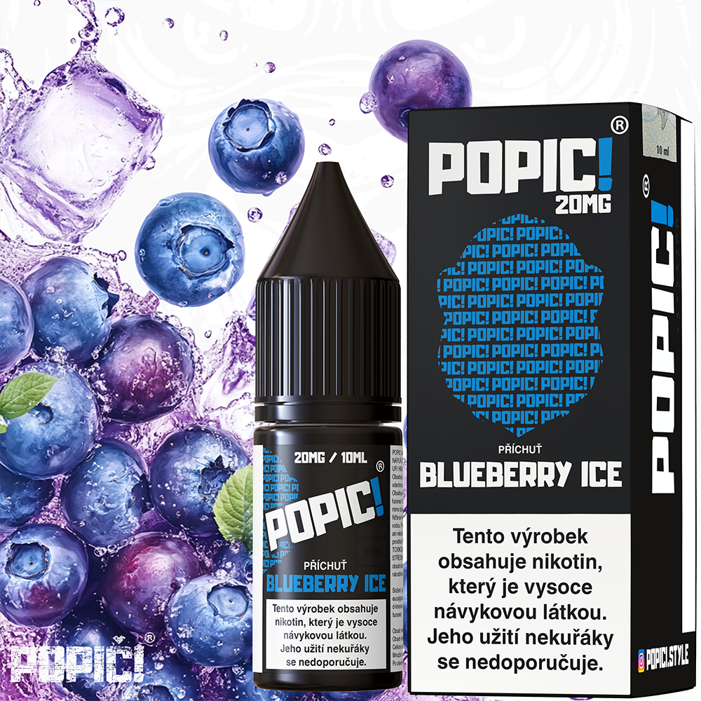 Nikotinová sůl POPIČ! - Blueberry ICE / Ledová Borůvka - 20mg