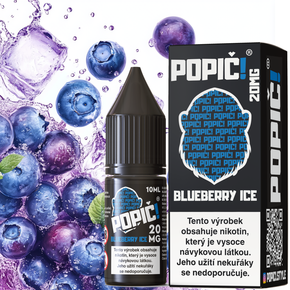 Nikotinová sůl POPIČ! - Blueberry ICE / Ledová Borůvka - 20mg