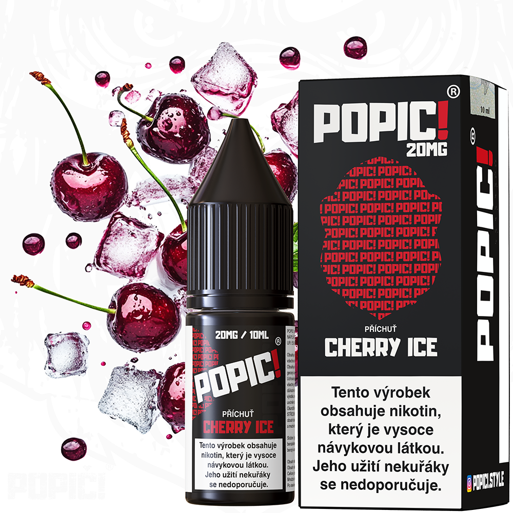 Nikotinová sůl POPIČ! - Cherry ICE / Osvěžující třešně - 20mg