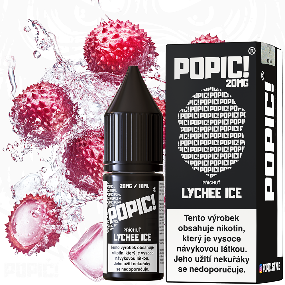 Nikotinová sůl POPIČ! - Lychee ICE / Osvěžující liči - 20mg