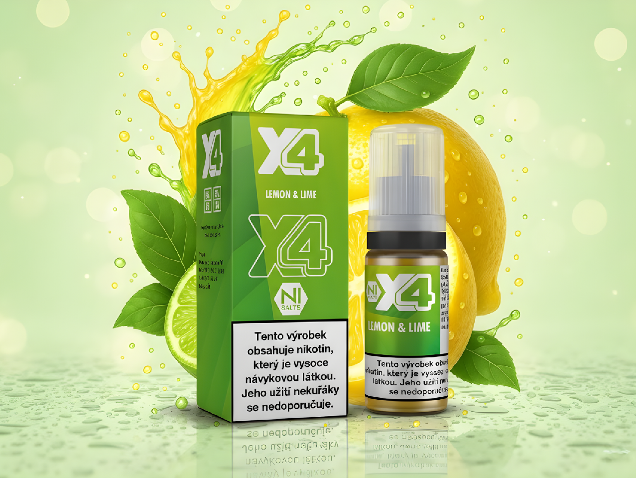 Nikotinová sůl X4 Bar Juice - Limetka a citrón / Lemon Lime 10ml Nikotin: 10 mg - Kolek R