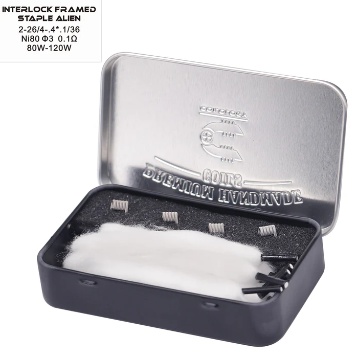 Coilology Premium Handmade Coils Interlock Framed Staple Alien 2-26/4-4*1/36 - 0,10ohm/dual, 4ks