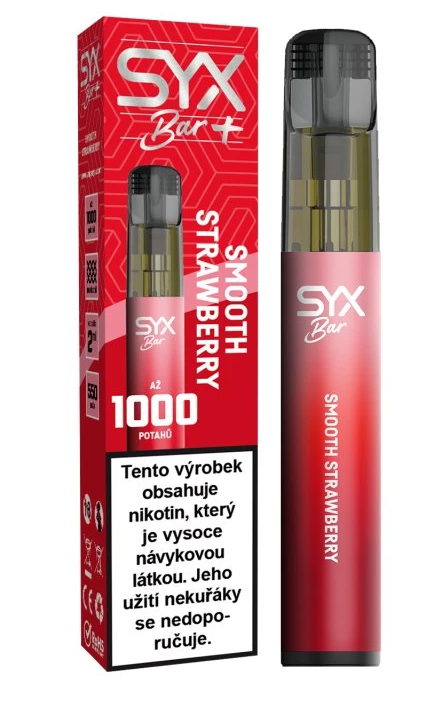 SYX BAR jednorázová e-cigareta Smooth Strawberry
