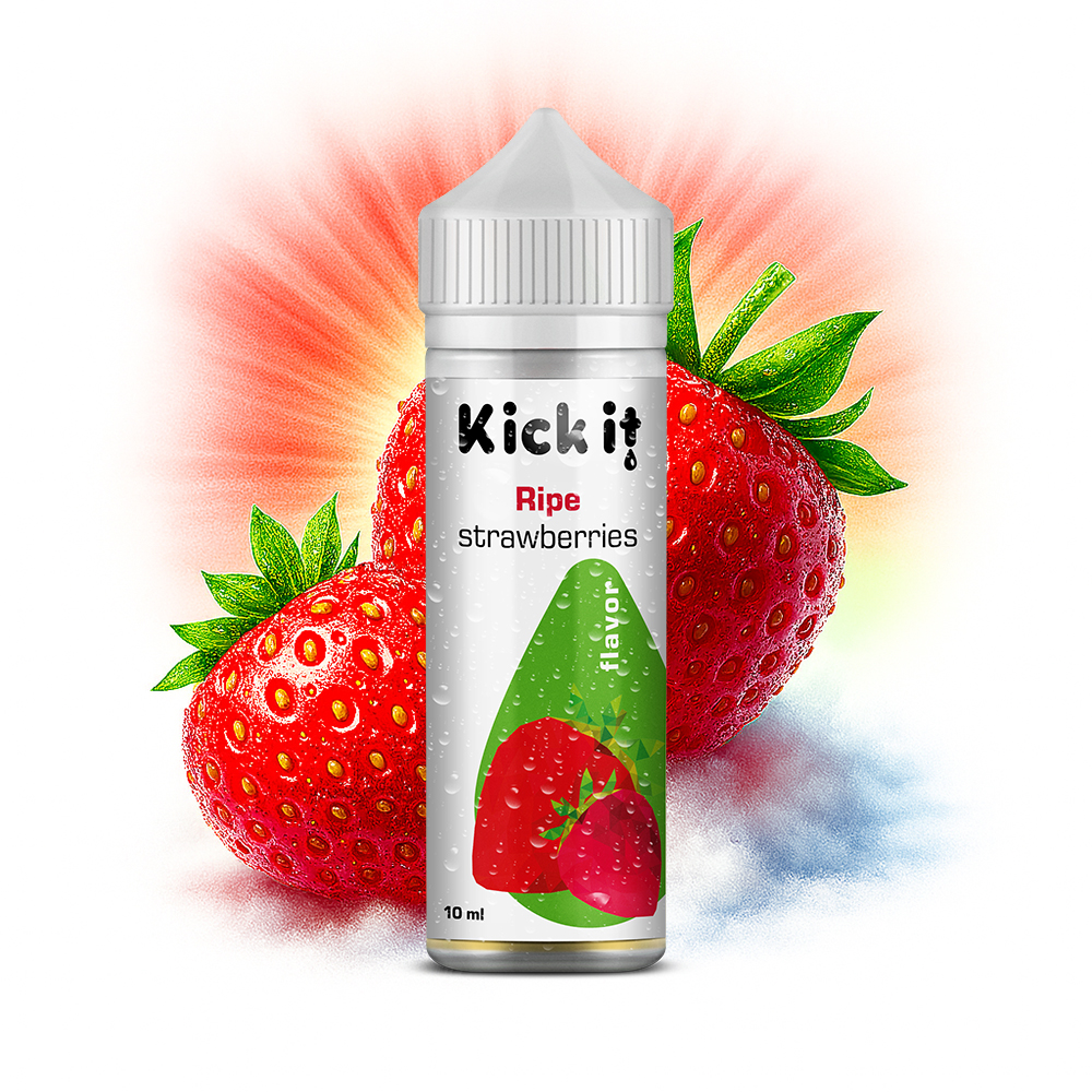 Kick IT Příchuť KickIt - Jahody / Ripe Strawberries 10ml SnV