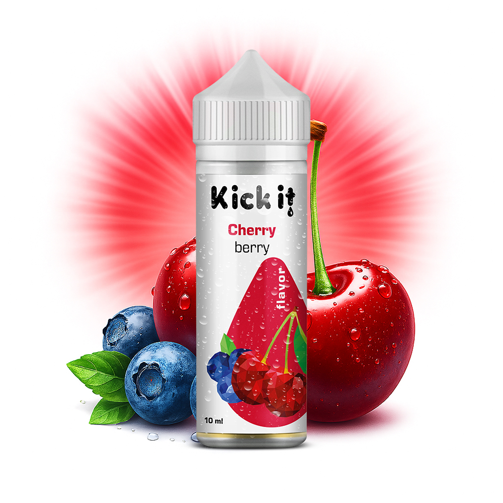 Kick IT Příchuť KickIt - Třesně s boruvkami / Cherry Berry 10ml SnV