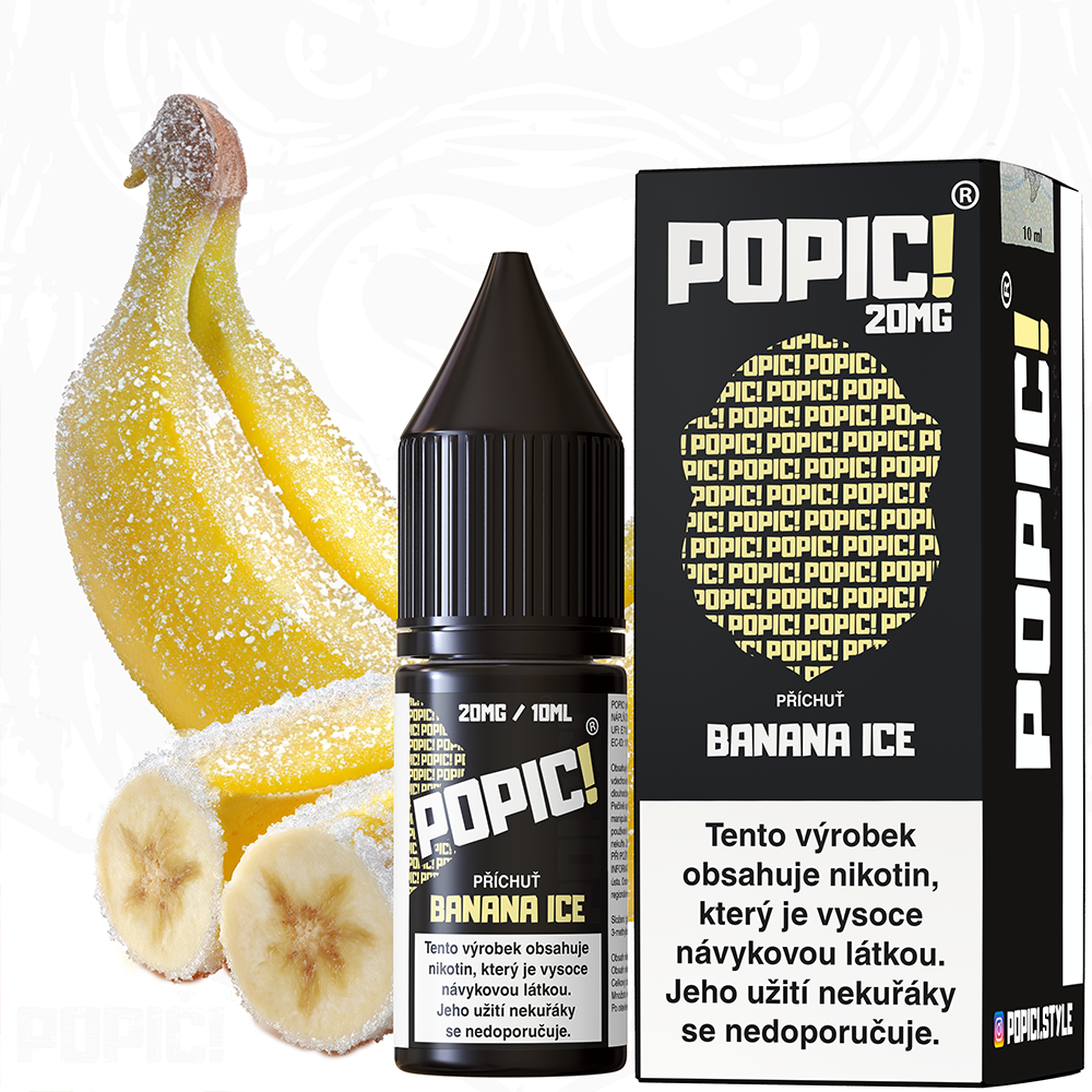 Nikotinová sůl POPIČ! - Banana Ice / Osvěžující banán - 20mg