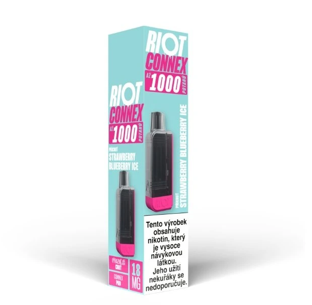 Riot Squad RIOT Connex 1000 POD náplň - Strawberry Blueberry Ice Nikotin: 18 mg