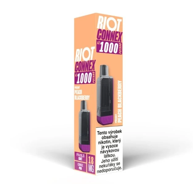 Riot Squad RIOT Connex 1000 POD náplň - Peach Blackberry Nikotin: 20 mg