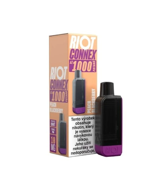 Riot Squad RIOT Connex 1000 POD náplň - Peach Blackberry Nikotin: 10 mg