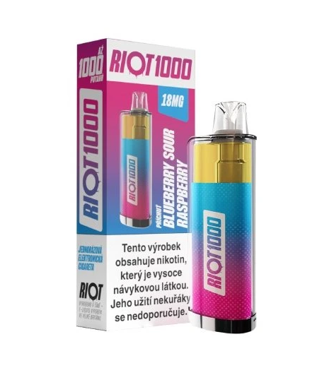 Riot Squad RIOT 1000 jednorázová e-cigareta Blueberry Sour Raspberry