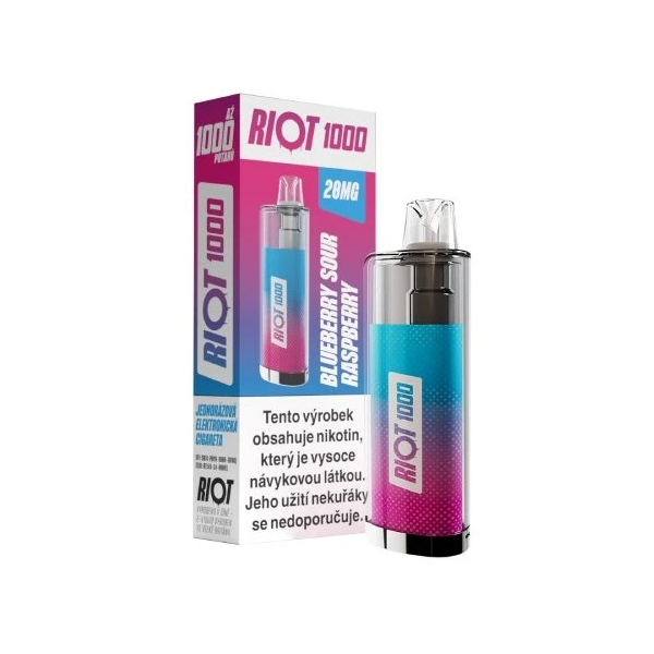 Riot Squad RIOT 1000 jednorázová e-cigareta Blueberry Sour Raspberry