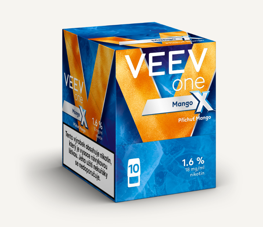 VEEV ONE MANGO X 1.6% náplně do e-cigarety - kartón (5 krabiček)