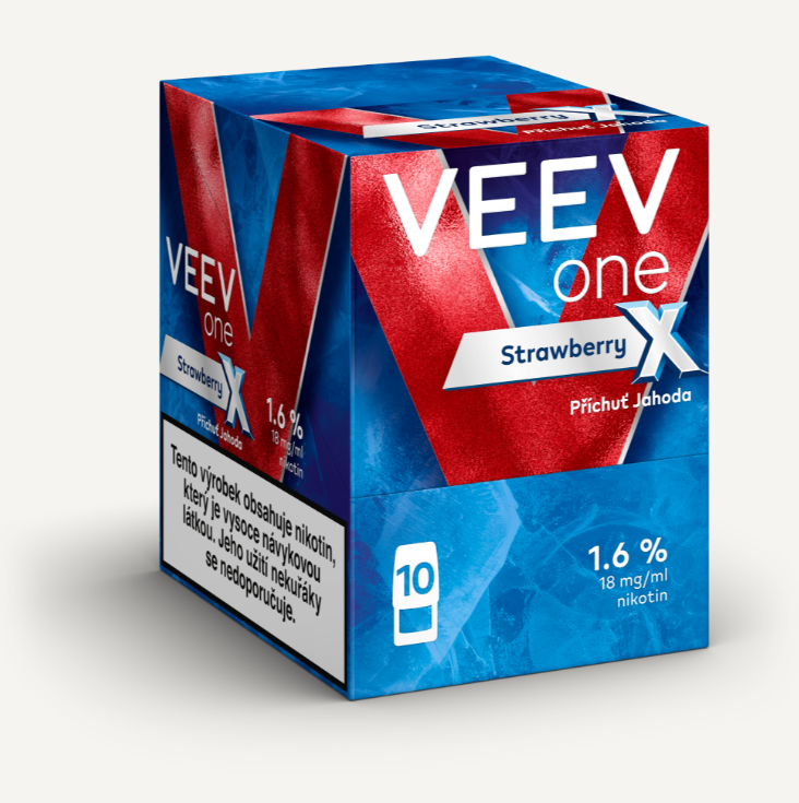 VEEV ONE STRAWBERRY X 1.6% náplně do e-cigarety - kartón (5 krabiček)
