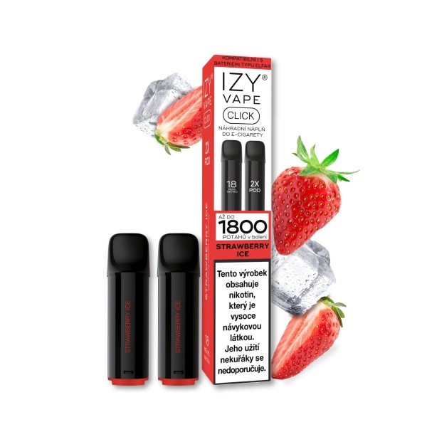 IZYVAPE IZY CLICK náplň Strawberry Ice / Chladivá jahoda 18mg