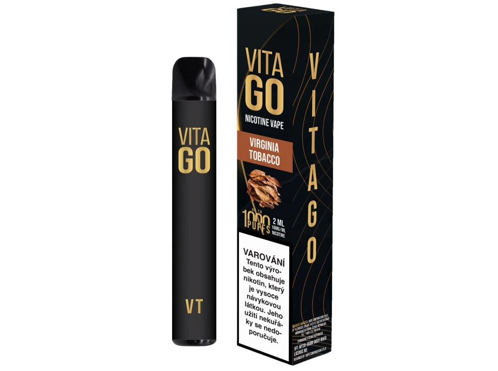 VitaVape Vita GO jednorázová e-cigareta Virginia Tobacco - 16mg