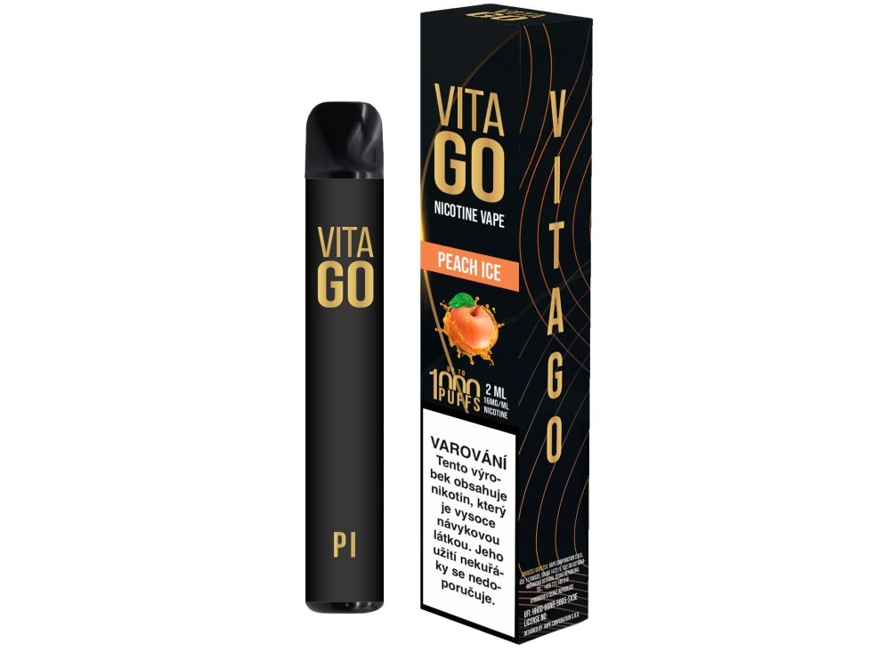 VitaVape Vita GO jednorázová e-cigareta Peach Ice - 16mg