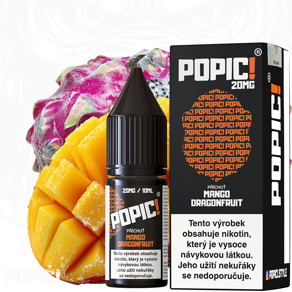 Nikotinová sůl POPIČ! - Mango Dragonfruit / Sladké Mango a Exotické Dračí Ovoce - 20mg