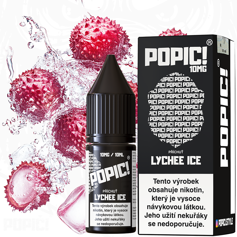 Nikotinová sůl POPIČ! - Lychee ICE / Osvěžující liči - 10mg