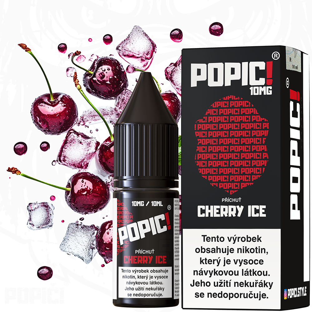 Nikotinová sůl POPIČ! - Cherry ICE / Osvěžující třešně - 10mg