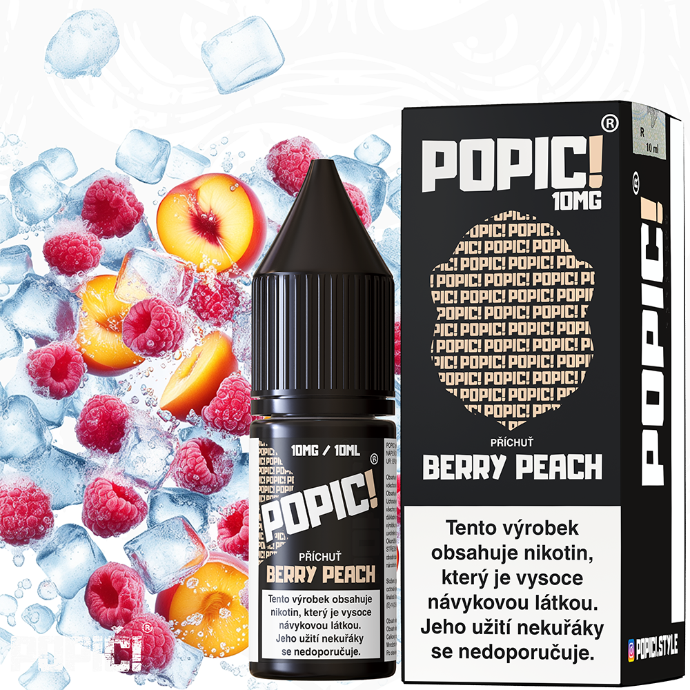 Nikotinová sůl POPIČ! - Berry Peach / Lesní plody a Broskev - 10mg