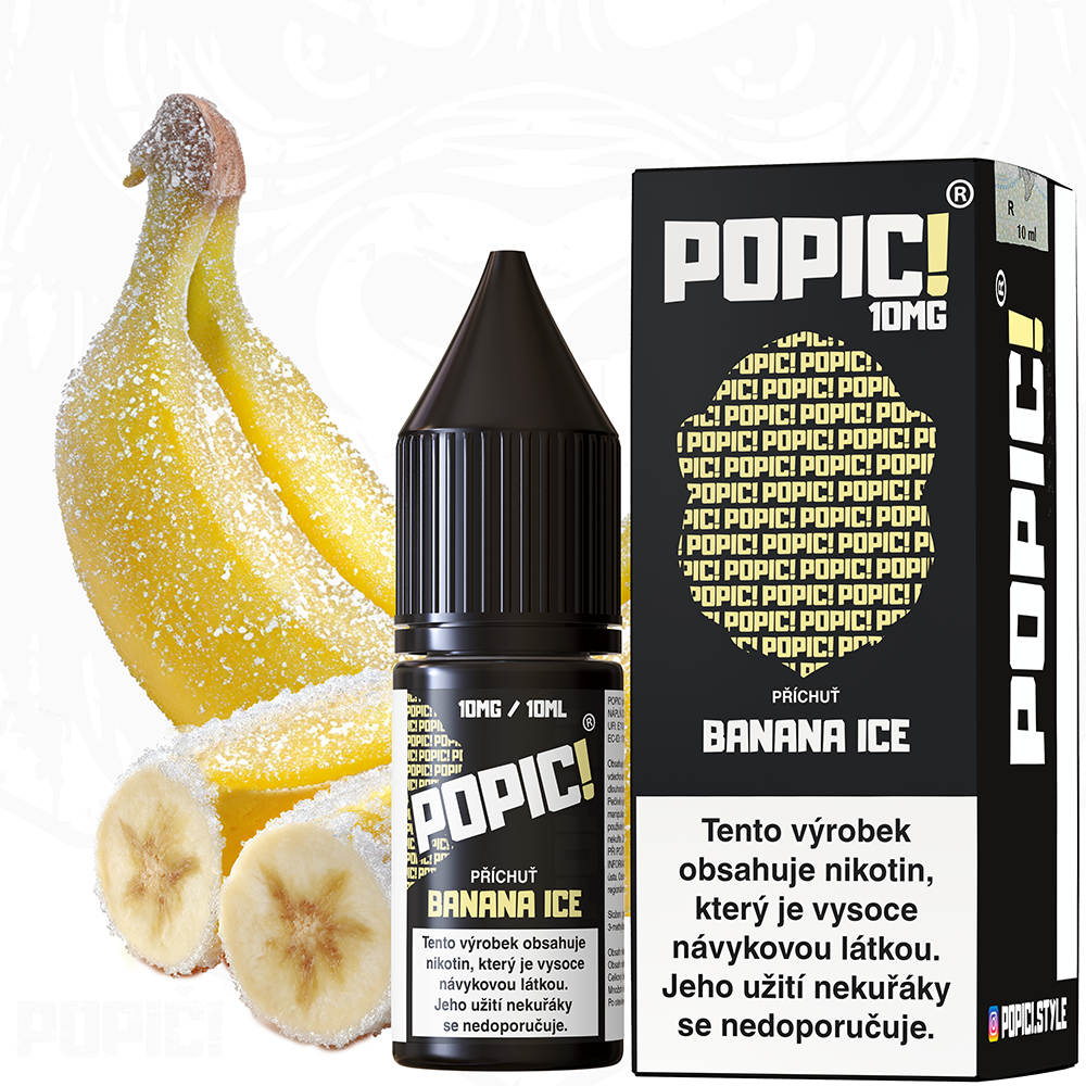 Nikotinová sůl POPIČ! - Banana Ice / Osvěžující banán - 10mg
