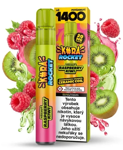 KURA Rocket jednorázová ecigareta Raspberry Kiwi