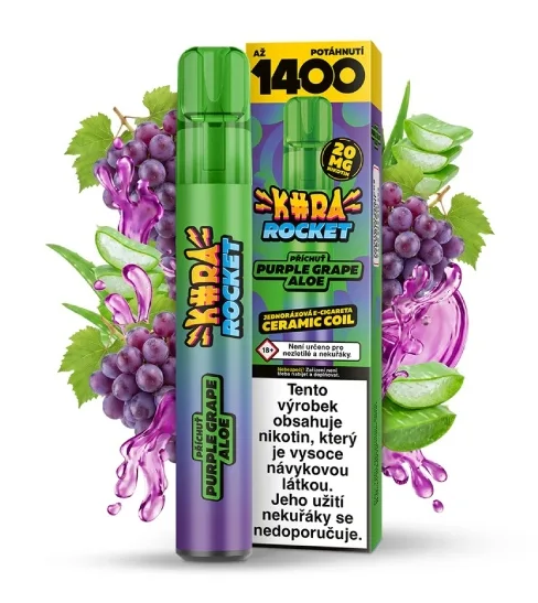 KURA Rocket jednorázová ecigareta Purple Grape Aloe