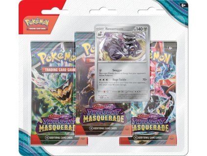 pokemon tcg scarlet and violet twilight masquerade 3 pack blister revavroom