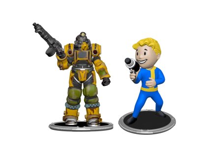 105425 fallout mini figures 2 pack set a excavator vault boy gun 7 cm