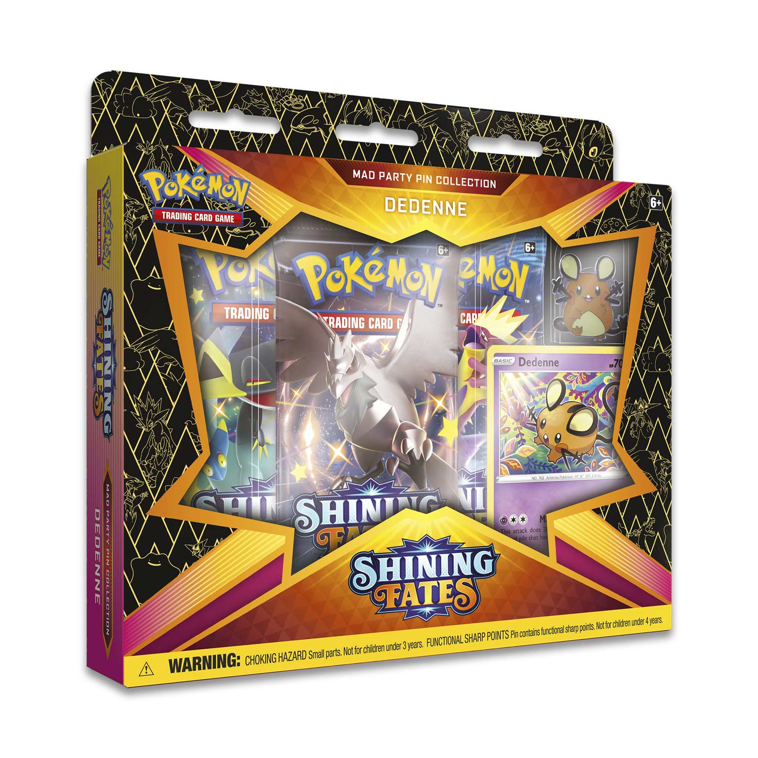 Nintendo Pokémon TCG: Shining Fates Mad Party Pin Collection (Dedenne)